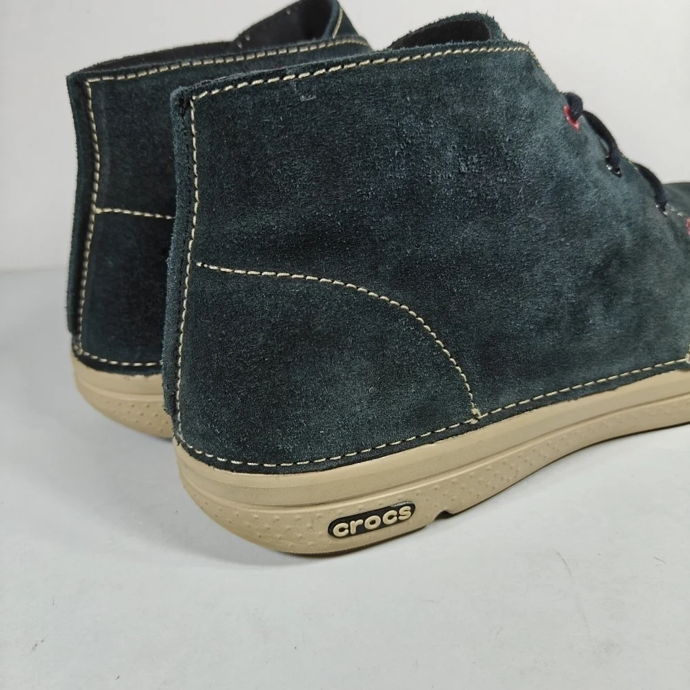 Crocs Thompson Desert Chukka Boots  Black Chai Suede Casual Boots Men's Size 13